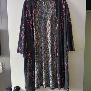 Glitzy Girlz Gray and Pink Cardigan